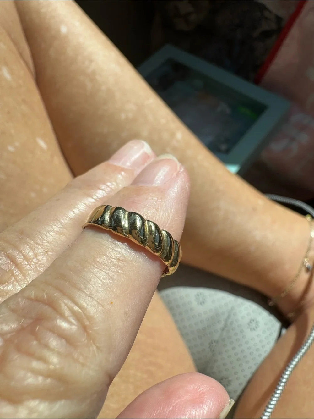 10k stamped acid tested Classic Twisted Rope Gold Band Ring - Gold size 7